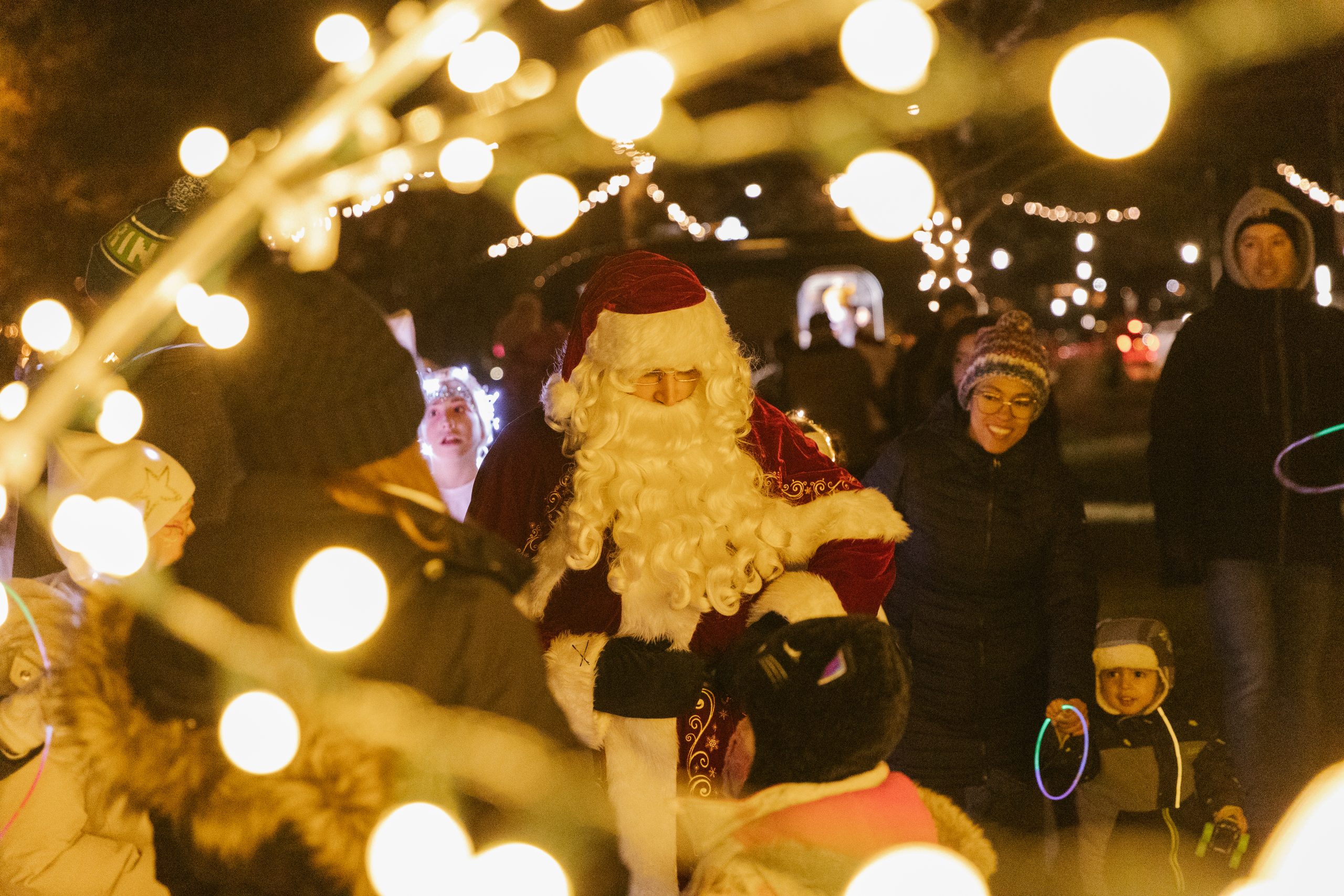 Santa Claus at the Let It Glow - A Celebration of Light event in Port Dalhousie.